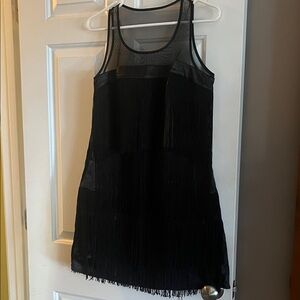 Flapper Black Fringe Mini Dress
